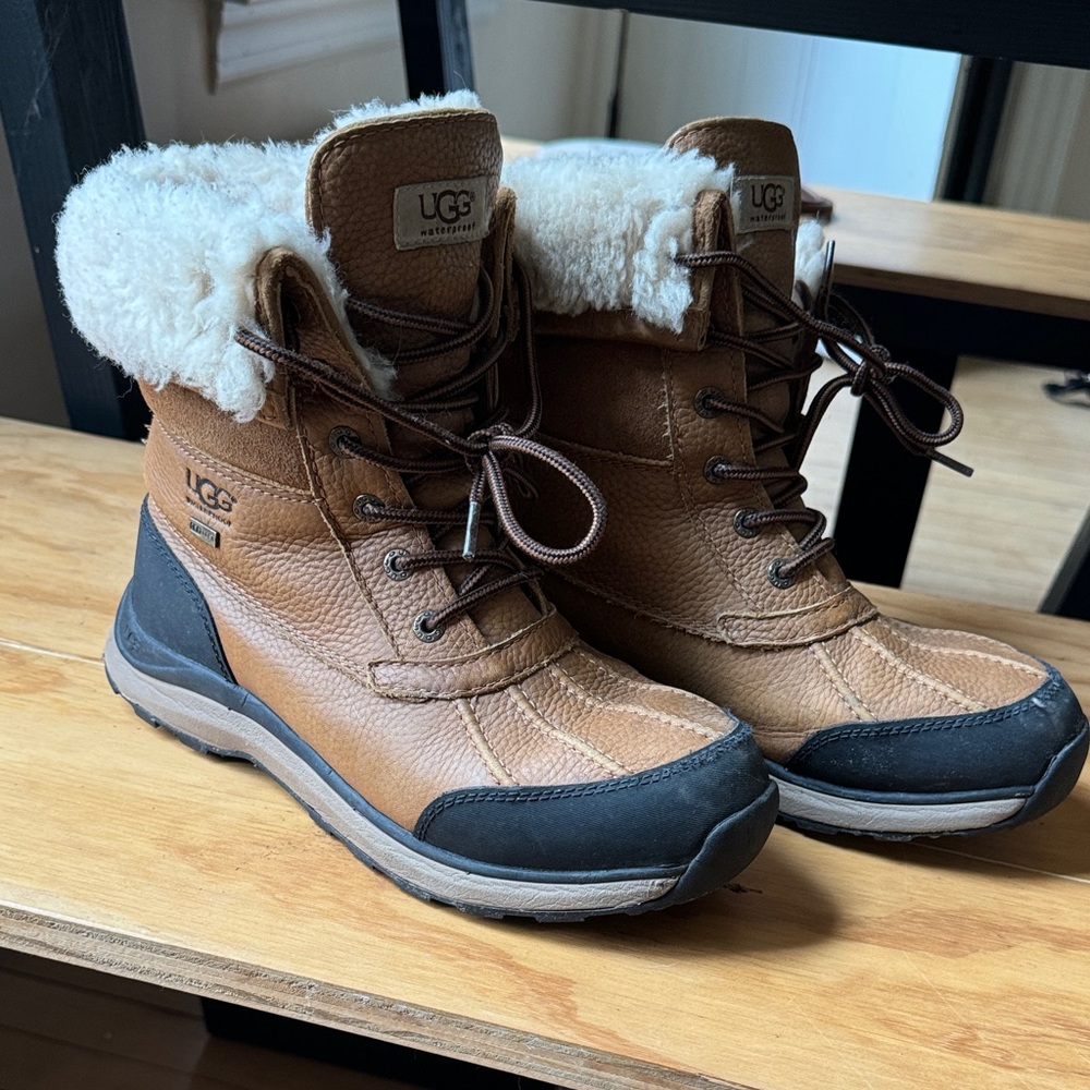 UGG Adirondack lll Tan and Black Fur-Lined Boots
